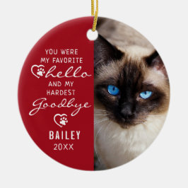 Pet Loss Beileid Cat Memorial Foto Keepake Cera Keramik Ornament