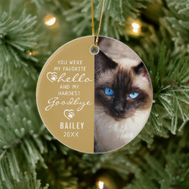 Pet Loss Beileid Cat Memorial Foto Keepake Keramik Ornament
