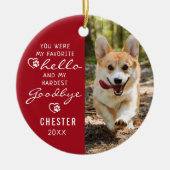 Pet Loss Beileid Dog Memorial 2 Fotos Wichtig Keramik Ornament (Vorne)