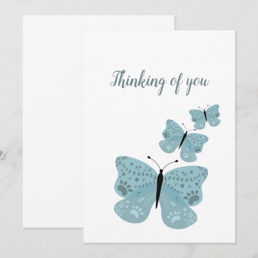 Pet Loss Beileid Einladung (Vorne/Hinten)