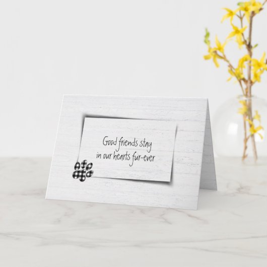 Pet Loss Beileid Gingham Pawprint Karte (Gelbe Blume)