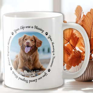 Pet Loss Beileid Keepake 2 Foto Dog Memorial Kaffeetasse