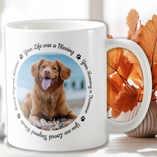 Pet Loss Beileid Keepake 2 Foto Dog Memorial Kaffeetasse
