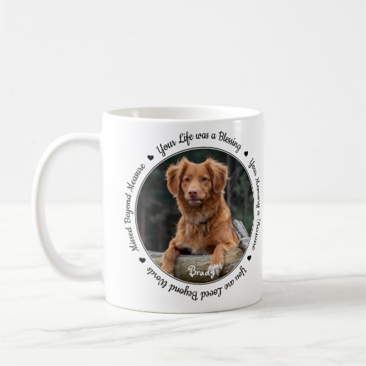 Pet Loss Beileid Keepake Dog Pet Memorial Kaffeetasse (Links)