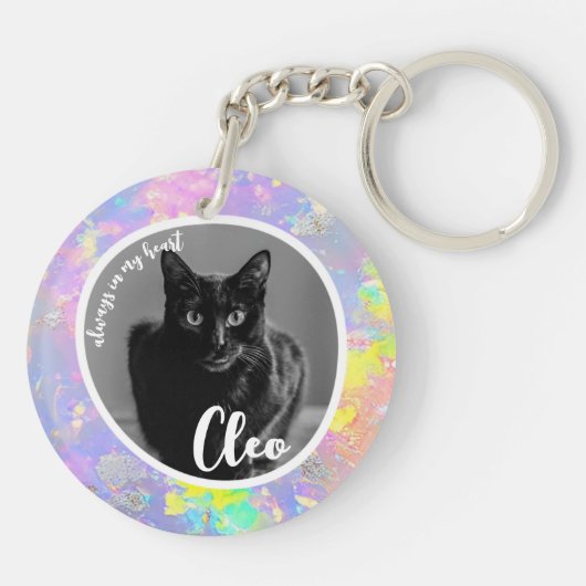 Pet Loss Beileid Memorial Keepake Opal Symbol Schlüsselanhänger (Rückseite)