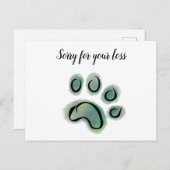 Pet Loss Beileid Postkarte (Vorne/Hinten)
