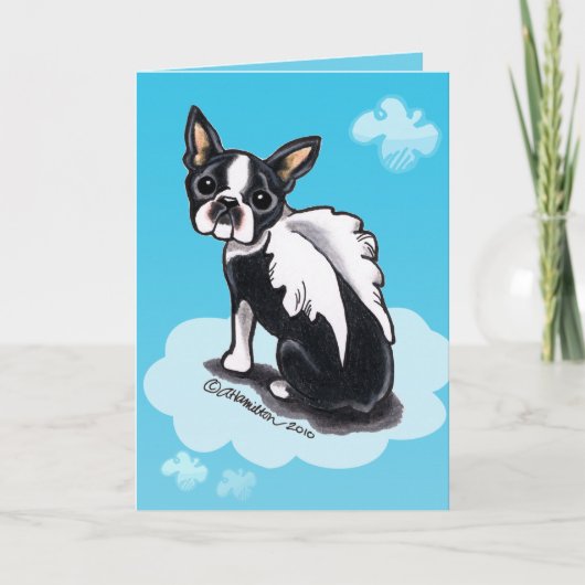 Pet Loss Boston Terrier Karte (Vorderseite)