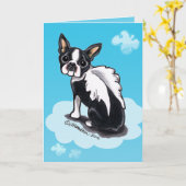 Pet Loss Boston Terrier Karte (Gelbe Blume)