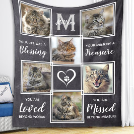 Pet Loss Cat Memorial Geschenk Einzigartiges Foto  Fleecedecke