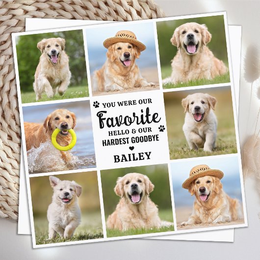 Pet Loss Custom 8 Foto Dog Memorial Beileid Dankeskarte
