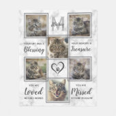 Pet Loss Custom Foto Collage Unique Cat Memorial Fleecedecke (Vorderseite)