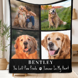 Pet Loss Gabe Hund Memorial Custom 4 Foto Collage Fleecedecke