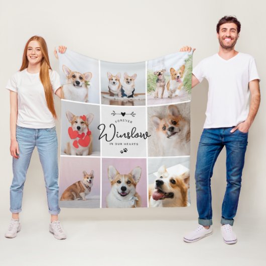 Pet Loss Geschenk Hund Memorial Foto Collage Keepa Fleecedecke (Beispiel)