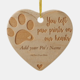 Pet Loss - Heart Wood like Ornament