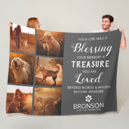 Pet Loss - Hunde-Memorial FotoCollage Fleecedecke