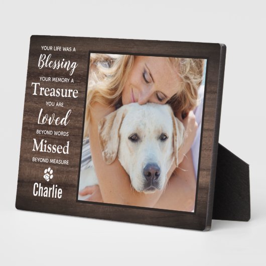Pet Loss Keepake Personalisiertes Pet-Memorial-Fot Fotoplatte (Seite)