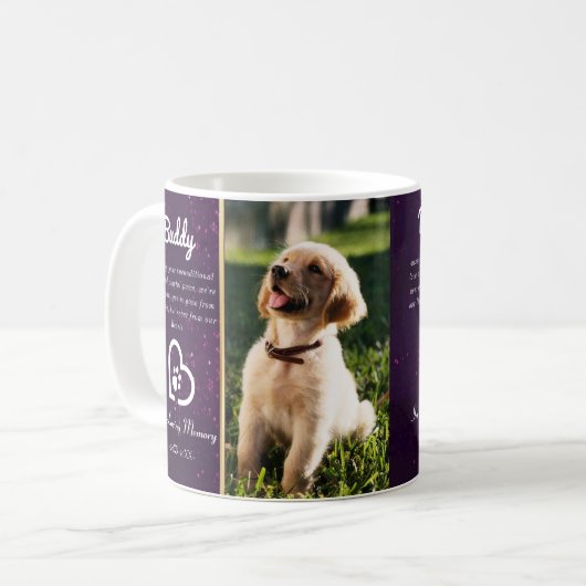 Pet Loss Memorial Hund | Cat Beileid Kaffeetasse (Vorderseite Links)