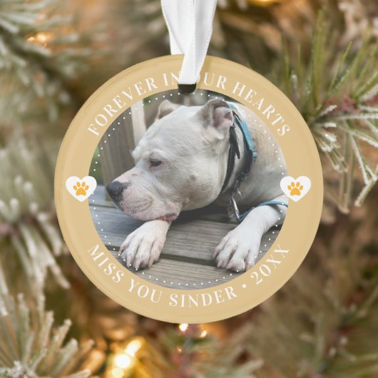 Pet Loss Memorial Keepake Foto Modernes Ornament (Baum)