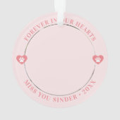 Pet Loss Memorial Keepake Foto Modernes Ornament (Rückseite)