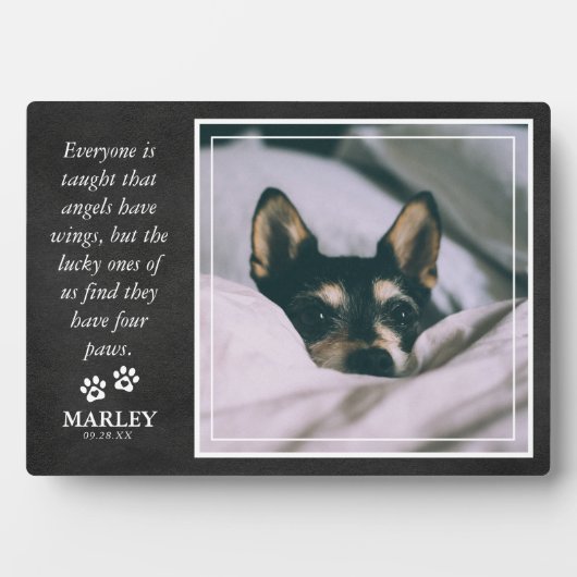 Pet Loss Memorial Sweet Tribute Quote & Foto Fotoplatte (Vorderseite)