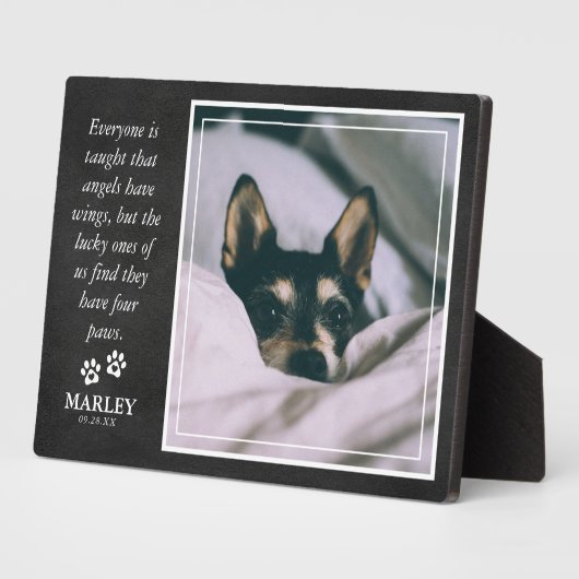 Pet Loss Memorial Sweet Tribute Quote & Foto Fotoplatte (Seite)