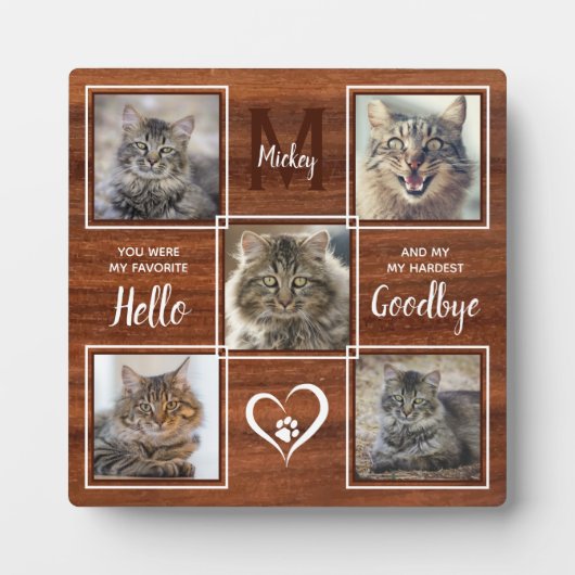 Pet Loss Personalisiert Einziges Cat Memorial Fotoplatte (Vorderseite)