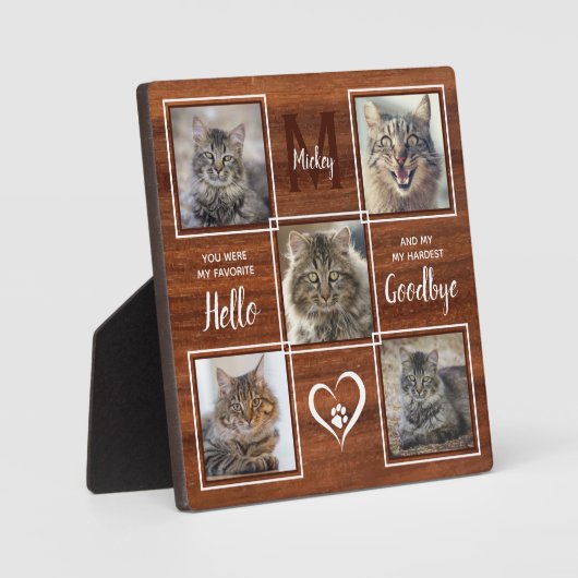 Pet Loss Personalisiert Einziges Cat Memorial Fotoplatte (Vorderseite)