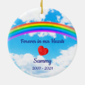 Pet Loss Rainbow Bridge Foto Keramik Ornament (Hinten)