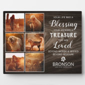 Pet Loss Rustic Memorial Foto Collage Plaque Fotoplatte (Vorderseite)