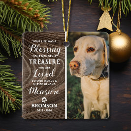 Pet Loss Rustic Memorial Foto Weihnachten Keramikornament