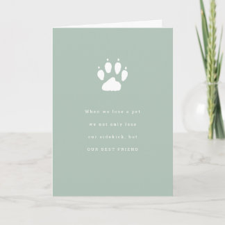 Pet Loss Sidekick Beileid Sage Green Karte