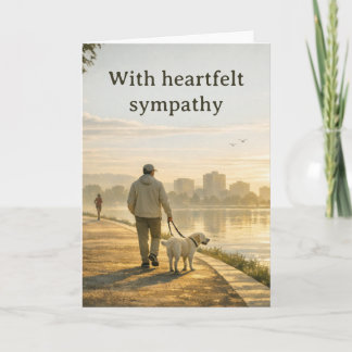Pet Loss Sympathy Card – Quiet Walk Design Dankeskarte