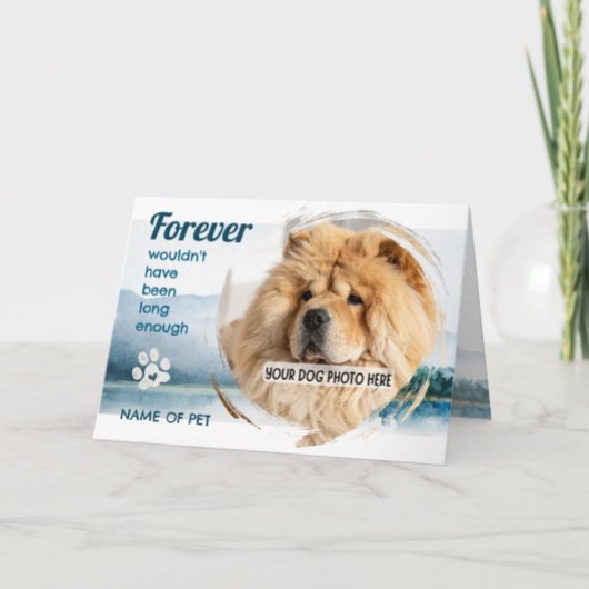 PET LOSS your photo & name Memorial Card Dankeskarte