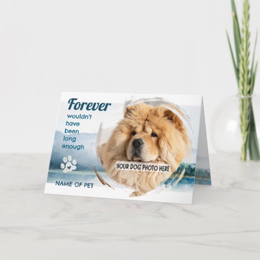 PET LOSS your photo & name Memorial Card Dankeskarte (Vorderseite)