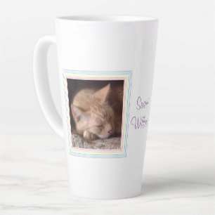 PET LOVE Hoher Latte-Mug + Text / Regenbogen Milchtasse