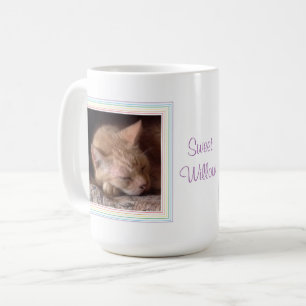 PET LOVE Hoher Weißer Becher + Text / Regenbogen Kaffeetasse