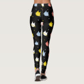 Pet Lover Black Red Yellow  Kittens Cats Patterns Leggings (Rückseite)