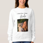 Pet Lover Black Script Customized Cat Auntie Photo Sweatshirt (Vorderseite)