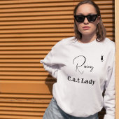 Pet Lover Cat Mom White And Black Script Customize Sweatshirt