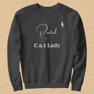 Pet Lover Customize Dark Grey White Script Cat Mom Sweatshirt