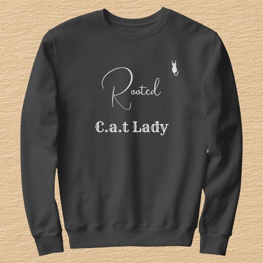 Pet Lover Customize Dark Grey White Script Cat Mom Sweatshirt