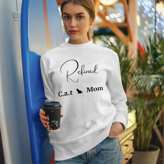Pet Lover Customize Script Black And White Cat Mom Sweatshirt