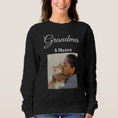 Pet Lover Cute Cat Mom Photo Personalized Grandma Sweatshirt (Vorderseite)