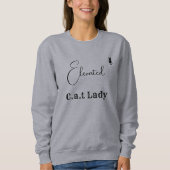 Pet Lover Grey And Black Script Cat Mom Customized Sweatshirt (Vorderseite)