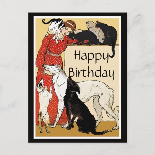 Pet Lover Happy Birthday Postkarte (Vorderseite)