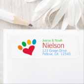 Pet Lover Heart Hund Katze Paw Print Rücksendeadre (Insitu)