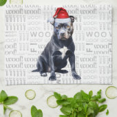 Pet Lover Holiday Bluenose Pitbull Dog Weihnachten Geschirrtuch (Gefaltet)