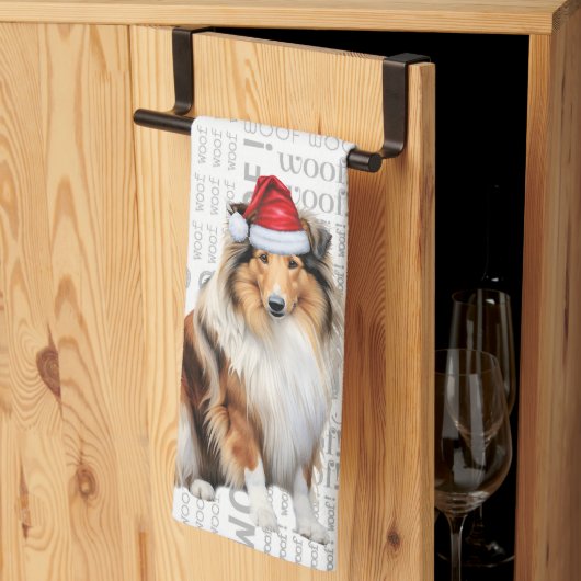 Pet Lover Holiday Collie Dog Weihnachten Geschirrtuch (Drittel gefaltet)