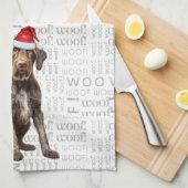 Pet Lover Holiday Drahthaarterrier Pointer Dog Wei Geschirrtuch (Viertel Falte)