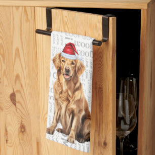 Pet Lover Holiday Golden Retriever Dog Weihnachten Geschirrtuch